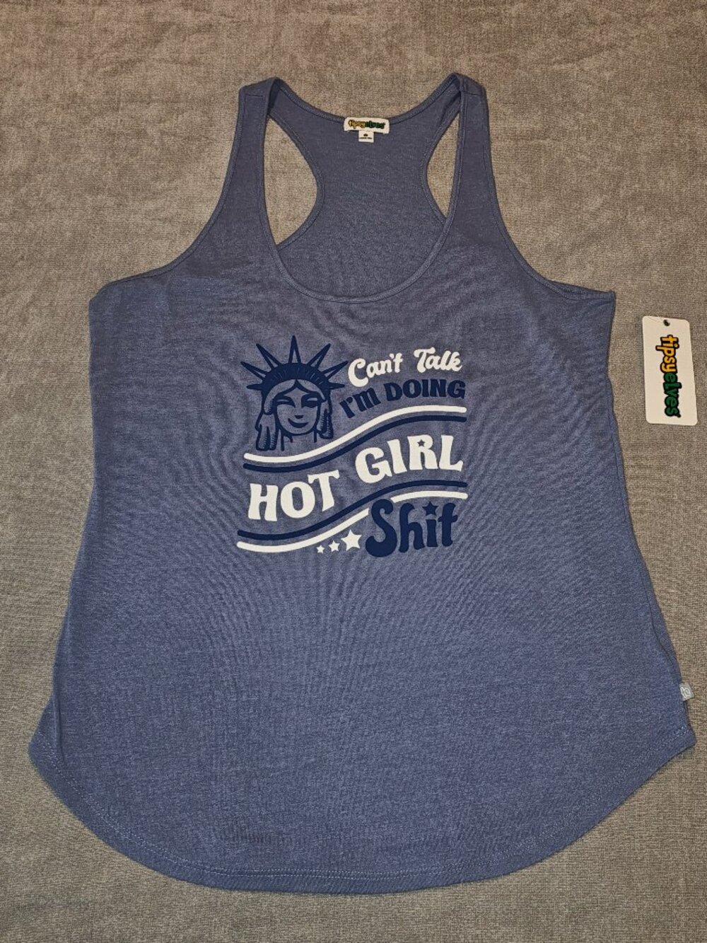 NWT Tipsy Elves Statue of Liberty Hot Girl Summer Graphic Tank Top Large